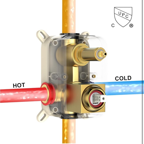 Brushed Gold 12” Ceiling Mounted Shower🚿System Rain🌧️Mixer Shower🚿Combo Set - Picture 10 of 11